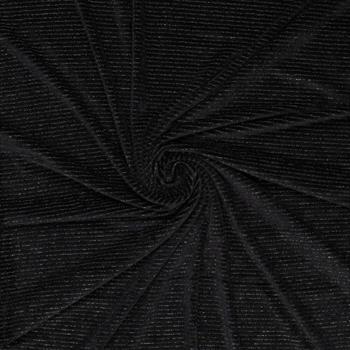 Velvet Lurex stripe, Black
